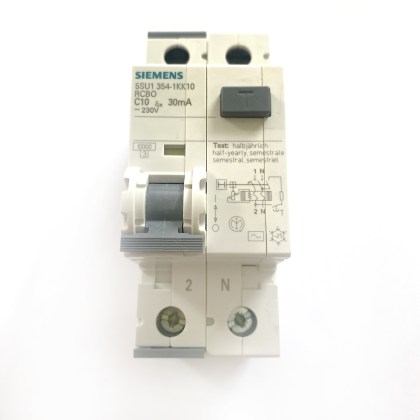 Siemens 5SU1 354-1KK10 C10 10A 10 Amp 30mA RCBO Circuit Breaker Type AC